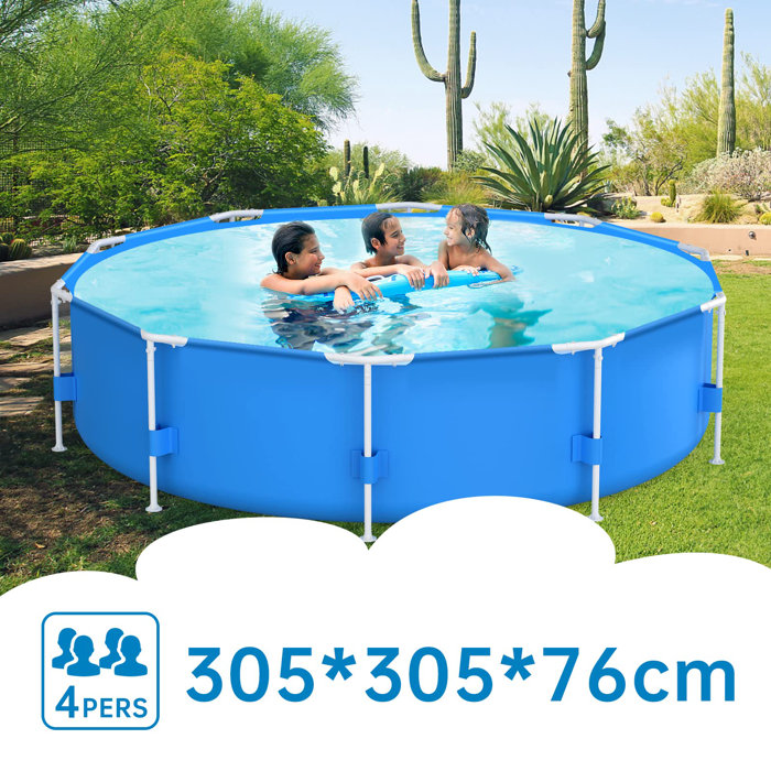 babevy Above Ground Pool Set 10Ft X 30In Round Frame Swimming Pool 1185